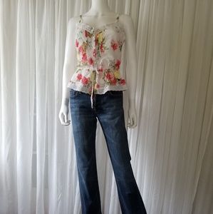 Abercrombie & fitch floral peasant top small